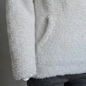 Peluş Dokulu Kapüşonlu Sweatshirt