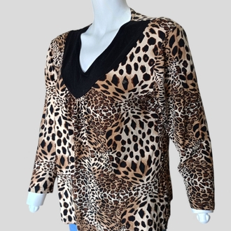 Leopar Desen Likralı Bluz