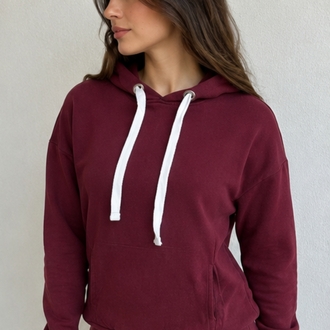 Koton Bordo Kapüşonlu Sweatshirt