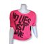 Fuşya Tek Omuz Oversize Kadın T-shirt