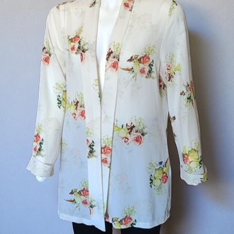 Çiçek Desenli Bohem Tarz Bluz/Kimono