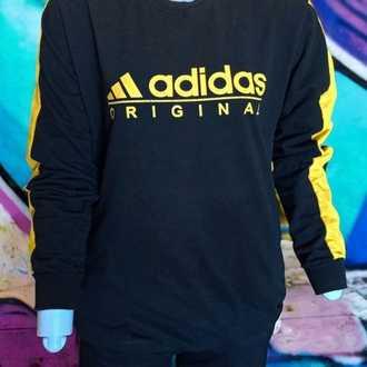 Adidas Unisex Siyah Sarı Sweatshirt