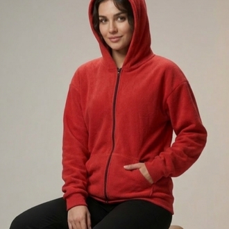 Kapüşonlu Fermuarlı Unisex Sweatshirt