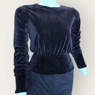 Kadife Fitilli Belden Büzgülü Sweatshirt