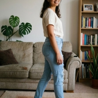 Y2K Vintage Yırtık Detaylı Jean Pantolon
