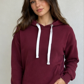 Koton Bordo Kapüşonlu Sweatshirt