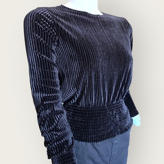 Kadife Fitilli Belden Büzgülü Sweatshirt