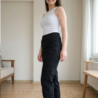 Yanları Düğme Detaylı Jogger Pantolon