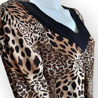 Leopar Desen Likralı Bluz