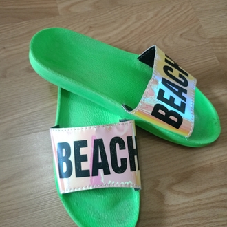 Yeşil Beach Baskılı Terlik