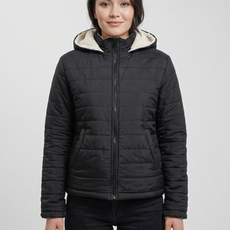 Siyah İçi Polarlı Unisex Kışlık Mont