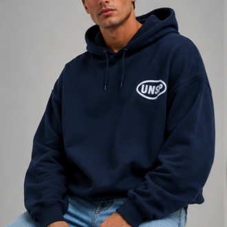Oversize Baskılı Kapüşonlu Sweatshirt