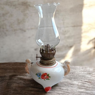 Antika Porselen Gaz Lambası