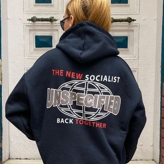 Oversize Baskılı Kapüşonlu Sweatshirt