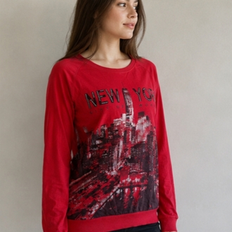 New York Baskılı Kadın Sweatshirt