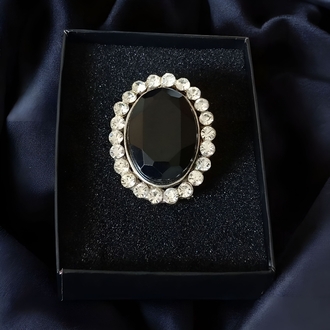 Vintage Kristal Taşlı Broş