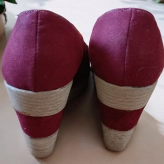 Bordo Dolgu Topuk Kadın Ayakkabı