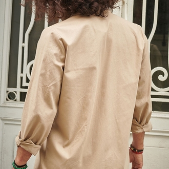 Retro Regular Fit Unisex Keten Gömlek