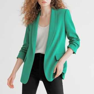 Şal Yaka Büzgü Kol Blazer Ceket