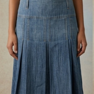 Y2K Vintage Piliseli Midi Kot Etek