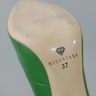 Yeşil Sivri Burunlu Stiletto Ayakkabı