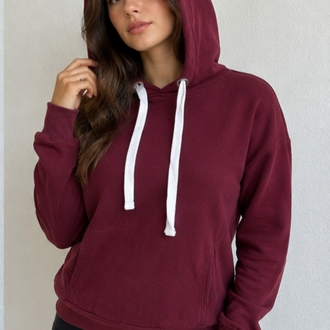 Koton Bordo Kapüşonlu Sweatshirt
