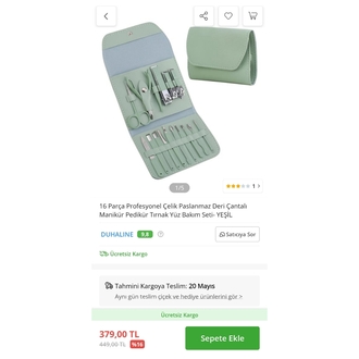 Deri Çantalı Manikür Pedikür Seti