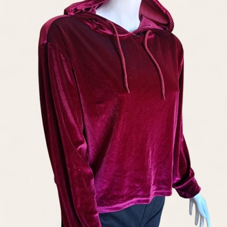Kapüşonlu Kadife Dokulu Sweatshirt