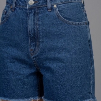 Kadın Lacivert Rahat Kesim Denim Şort
