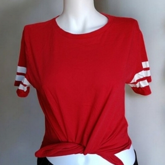 H&M Kırmızı Kadın Crop T-shirt