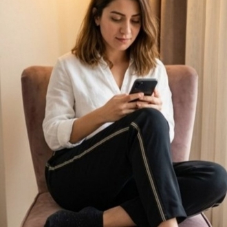 Yandan Şeritli Kumaş Pantolon