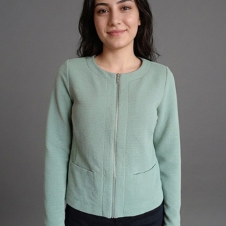 Bonita Fermuarlı Su Yeşili Ceket