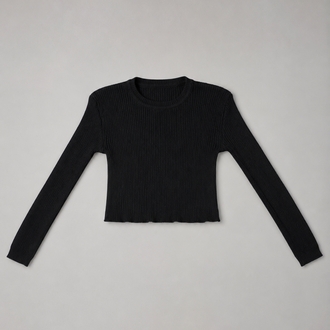 Fitilli Likralı Crop Kazak