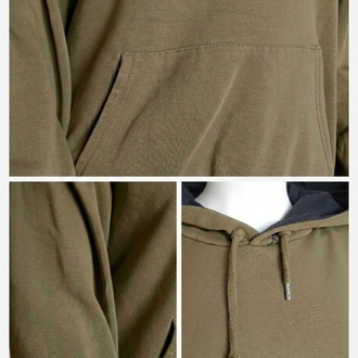 Haki Kapüşonlu Unisex Sweatshirt