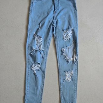 Y2K Vintage Yırtık Detaylı Jean Pantolon