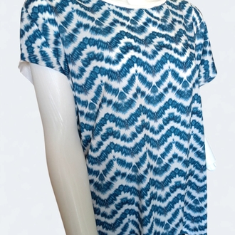 Turkuaz Desenli Bluz / T-shirt