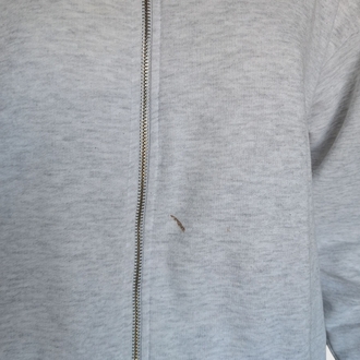 Gri Kapüşonlu Fermuarlı Sweatshirt