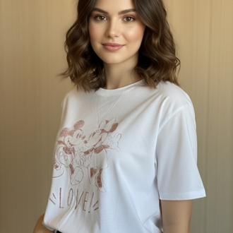 Disney Mickey ve Minie Kadın T-shirt