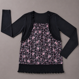 Çiçek Desenli Bolero Detaylı Bluz 