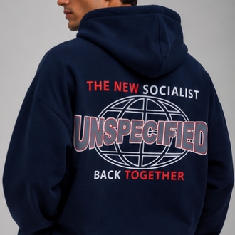 Oversize Baskılı Kapüşonlu Sweatshirt