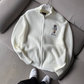 Polo Bear Triko Hırka Beyaz