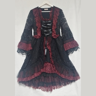 BORDO - SİYAH GOTİK ELBİSE 