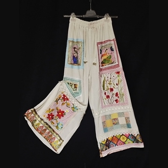 DOĞAL KETENDEN BOHEM PANTOLON