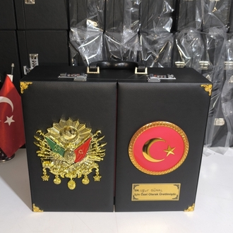 109'ADETLİ OSMANLI TUĞRALI TÜRK BAYRAKLI ÖZEL İSİMLİ TESBİH KOLEKSİYON ÇANTASI
