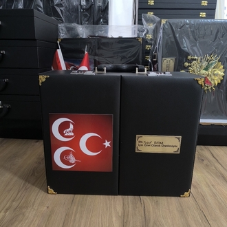 109'ADETLİ ŞİFRE KİLİTLİ ÜÇ HİLLALLİ ÖZEL İSİMLİ TESBİH KOLEKSİYON ÇANTASI