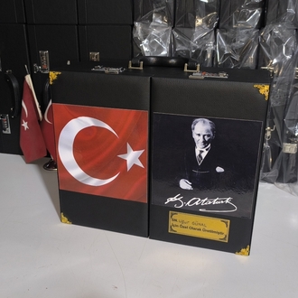 109'ADETLİ TESBİH KOLEKSİYON ÇANTASI TÜRK BAYRAKLI ATATÜRK RESİMLİ ÖZEL İSİMLİ