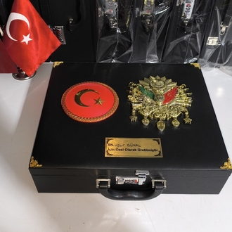74'ADETLİ OSMANLI TUĞRALI TÜRK BAYRAKLI ÖZEL İSİMLİ TESBİH KOLEKSİYON ÇANTASI 