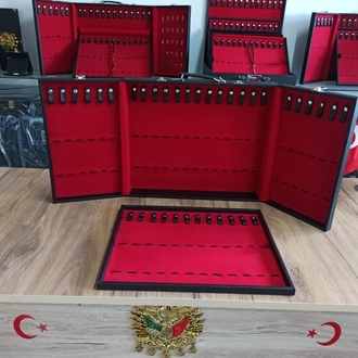 37'ADETLİ OSMANLI TUĞRALI TÜRK BAYRAKLI ÖZEL İSİMLİ TESBİH KOLEKSİYON ÇANTASI 