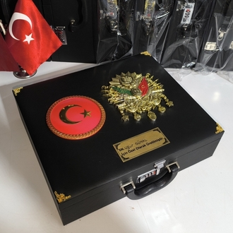 74'ADETLİ OSMANLI TUĞRALI TÜRK BAYRAKLI ÖZEL İSİMLİ TESBİH KOLEKSİYON ÇANTASI 