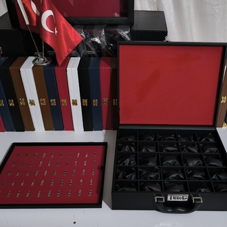 50'ADETLİ YÜZÜK 25'ADETLİ SAAT ŞİFRE KİLİTLİ 2'Lİ KOMBİN KOLEKSİYON ÇANTASI